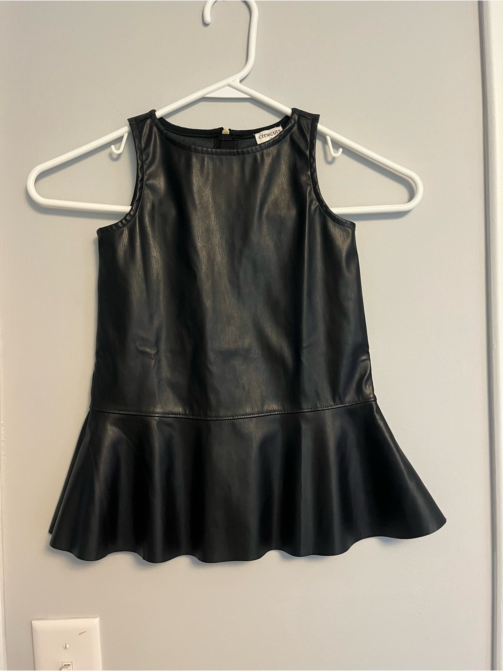 Crewcuts Black Faux Leather Peplum Dress